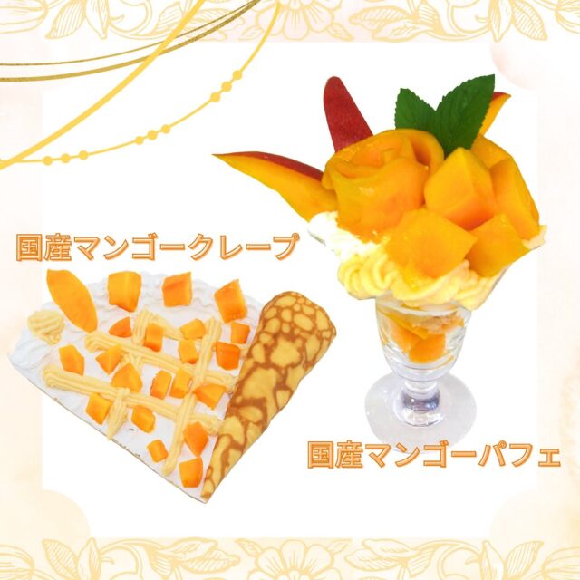 国産マンゴーパフェと国産マンゴークレープ🥭
    果物専門店の国産マンゴー🥭
    国産マンゴーパフェやクレープは
    芳醇な香りと濃厚な甘さ
    とろける様な食感が味わえます。
    国産マンゴーパフェは
    生クリームと冷たいアイスに加え
    コーンフレークやアーモンドのザクザク食感
    柔らかいシフォンケーキにカスタード
    国産マンゴーと一緒にぜひ味わって頂きたい一品です😊
    国産マンゴークレープは
    クレープ生地にたっぷりの生クリームとカスタード
    ゴロゴロのマンゴーの果肉🥭
    皆さんもぜひ、
    完熟国産マンゴーを味わってくださいね😋
    ＝＝＝＝＝＝＝＝＝＝＝＝＝＝＝＝＝＝＝
    【アオイ農園】
     営業時間︰9:00〜21:00
    【フルーツパーラー「ぶどうの木」】
     営業時間︰10:00〜20:00(ラストオーダー)
     〒594-0081 
      大阪府和泉市葛の葉町3丁目3-11
     （お車でお越しの際はカーナビを
      3丁目3-14でセット下さい。）
     JR北信太駅より  徒歩15分
      南海北助松駅より 徒歩20分
     定休日︰年中無休
      TEL☎︰0725-41-6955
    ＝＝＝＝＝＝＝＝＝＝＝＝＝＝＝＝＝＝＝＝
      #フルーツ #フルーツクレープ  #クレープ屋さん #果物屋 #osakacafe #南大阪果物屋さん #南大阪カフェ #フルーツパフェ専門店 #和泉市カフェ #インスタ映え #アオイ農園 #ぶどうの木  #フルーツパーラー #マンゴー #国産 #国産マンゴー #宮崎マンゴー #マンゴーパフェ #マンゴークレープ